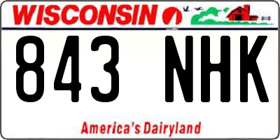 WI license plate 843NHK