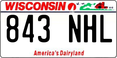 WI license plate 843NHL