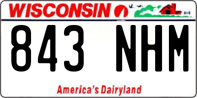 WI license plate 843NHM