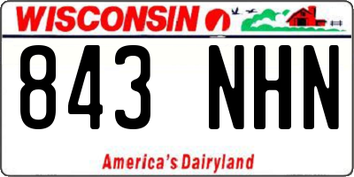WI license plate 843NHN