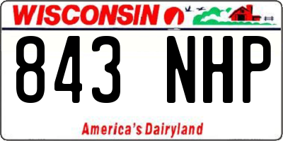 WI license plate 843NHP