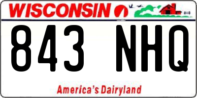 WI license plate 843NHQ