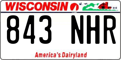 WI license plate 843NHR