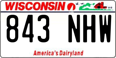 WI license plate 843NHW