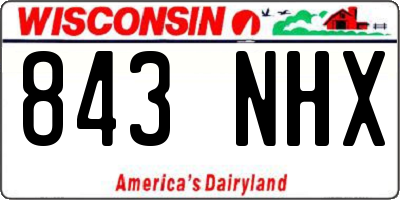 WI license plate 843NHX