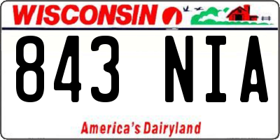 WI license plate 843NIA