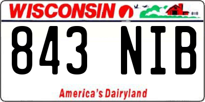 WI license plate 843NIB
