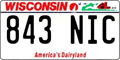 WI license plate 843NIC