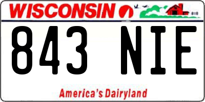 WI license plate 843NIE