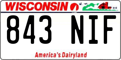 WI license plate 843NIF