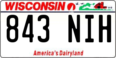 WI license plate 843NIH