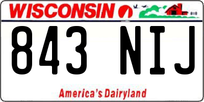 WI license plate 843NIJ