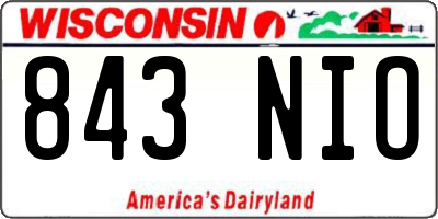 WI license plate 843NIO