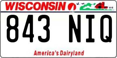 WI license plate 843NIQ