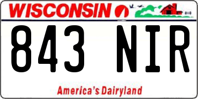 WI license plate 843NIR