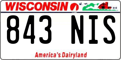 WI license plate 843NIS