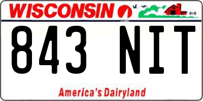 WI license plate 843NIT