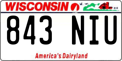 WI license plate 843NIU