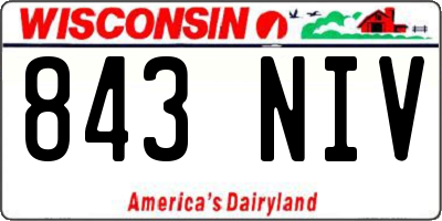 WI license plate 843NIV
