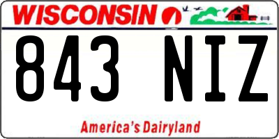 WI license plate 843NIZ