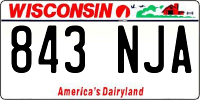 WI license plate 843NJA