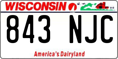 WI license plate 843NJC