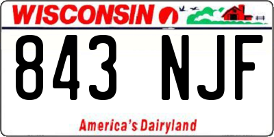WI license plate 843NJF