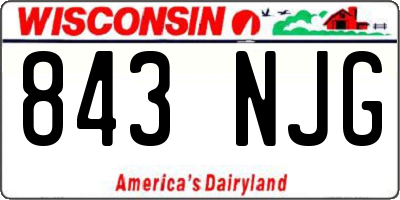 WI license plate 843NJG