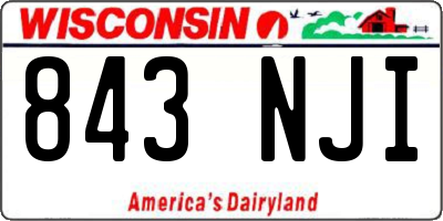 WI license plate 843NJI