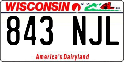 WI license plate 843NJL