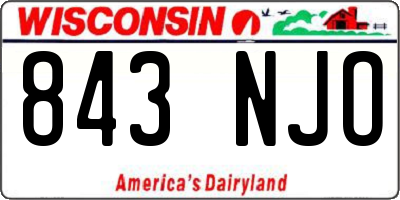 WI license plate 843NJO