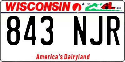 WI license plate 843NJR