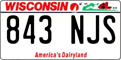 WI license plate 843NJS