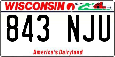 WI license plate 843NJU