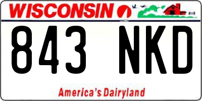 WI license plate 843NKD