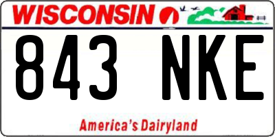 WI license plate 843NKE