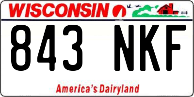 WI license plate 843NKF