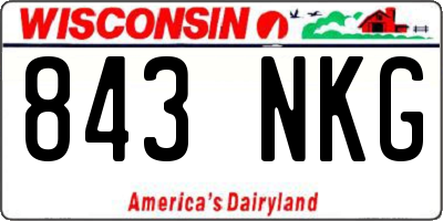 WI license plate 843NKG