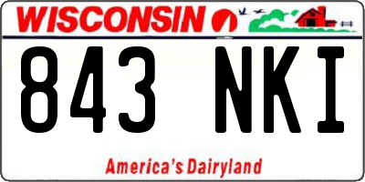 WI license plate 843NKI