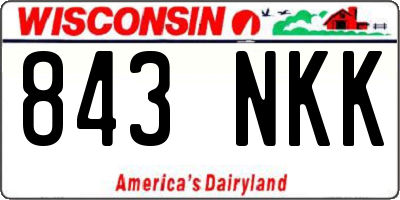 WI license plate 843NKK
