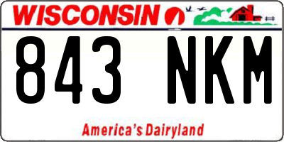 WI license plate 843NKM