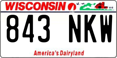 WI license plate 843NKW