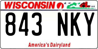 WI license plate 843NKY