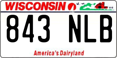 WI license plate 843NLB