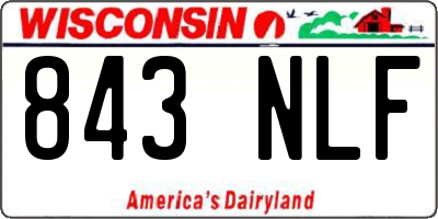 WI license plate 843NLF