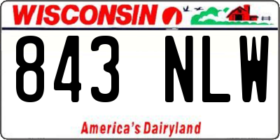 WI license plate 843NLW