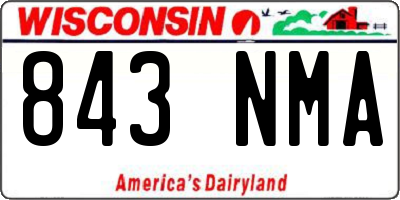 WI license plate 843NMA