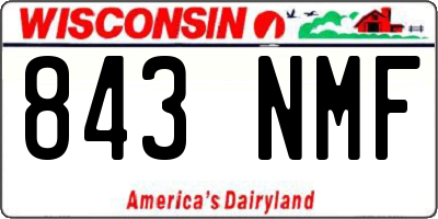WI license plate 843NMF
