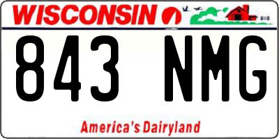 WI license plate 843NMG