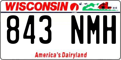 WI license plate 843NMH